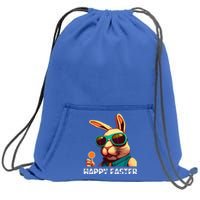 Bunny Face With Sunglasses Funny Easter Day Sweatshirt Cinch Pack Bag