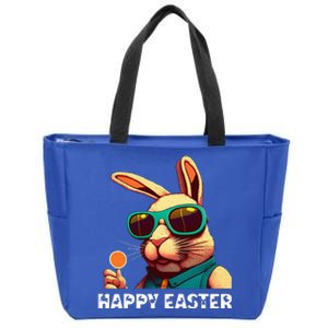 Bunny Face With Sunglasses Funny Easter Day Zip Tote Bag