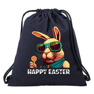 Bunny Face With Sunglasses Funny Easter Day Drawstring Bag