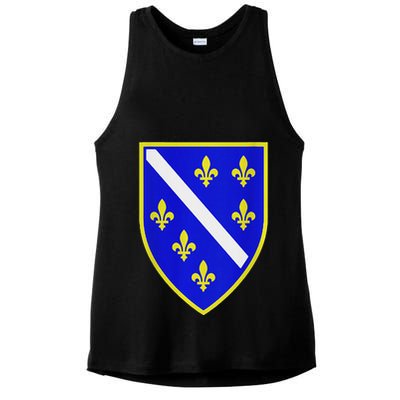 Bosnian Flag With Lily Ladies PosiCharge Tri-Blend Wicking Tank
