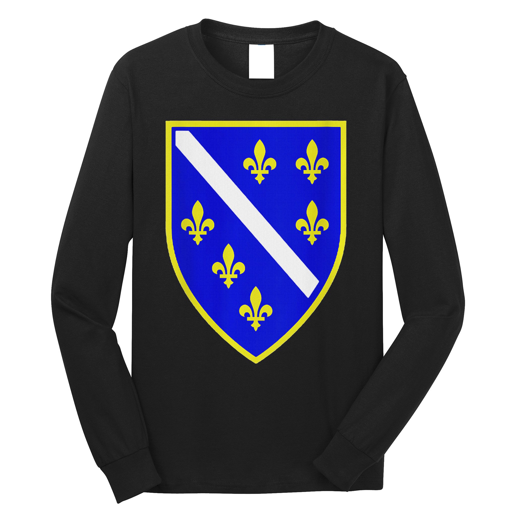 Bosnian Flag With Lily Long Sleeve Shirt