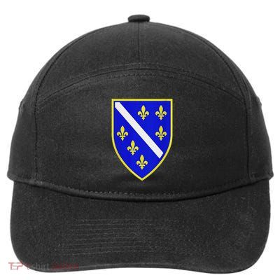 Bosnian Flag With Lily 7-Panel Snapback Hat