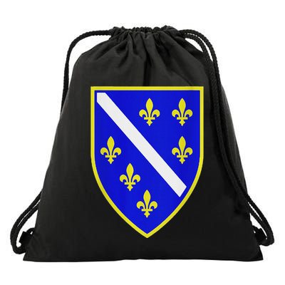 Bosnian Flag With Lily Drawstring Bag