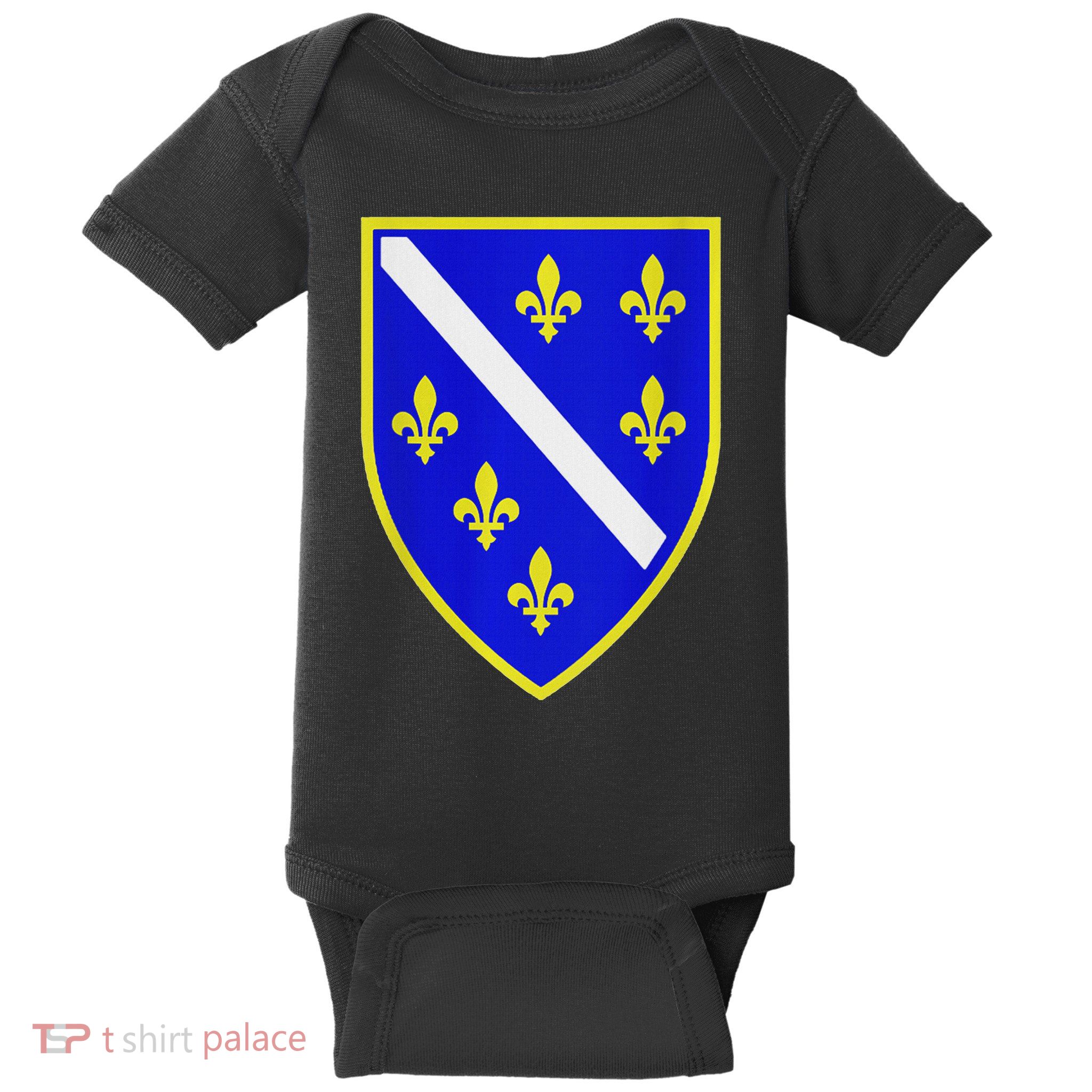 Bosnian Flag With Lily Baby Bodysuit