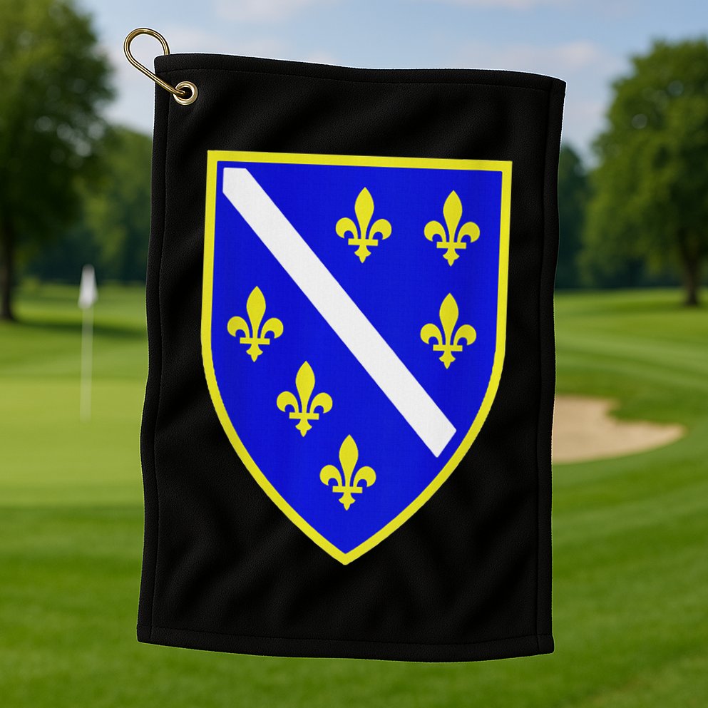 Bosnian Flag With Lily Golf Towel