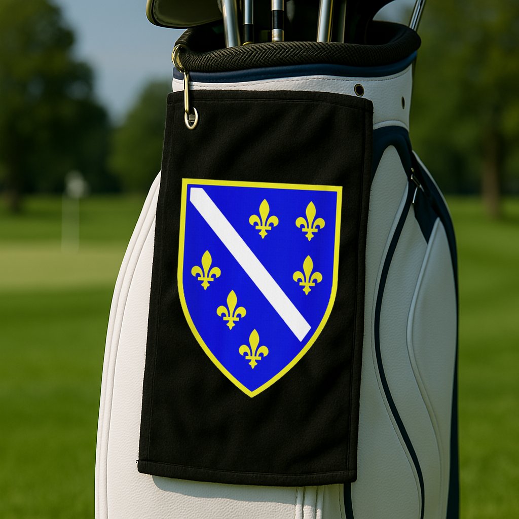 Bosnian Flag With Lily Golf Towel