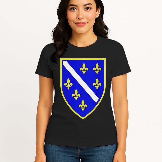 Bosnian Flag With Lily Womens T-Shirt