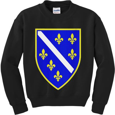 Bosnian Flag With Lily Kids Sweatshirt