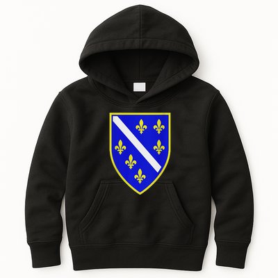 Bosnian Flag With Lily Kids Hoodie
