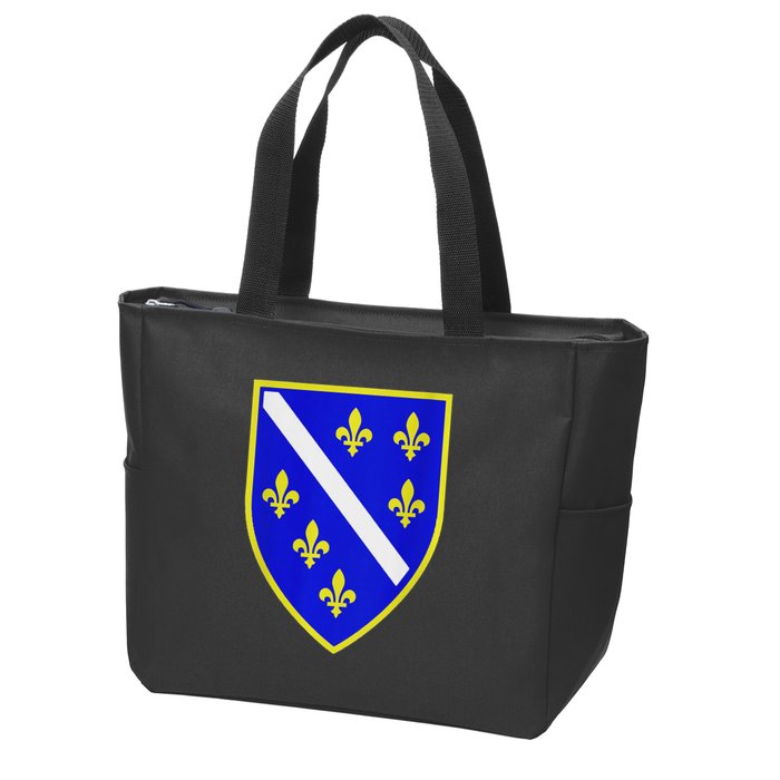 Bosnian Flag With Lily Zip Tote Bag