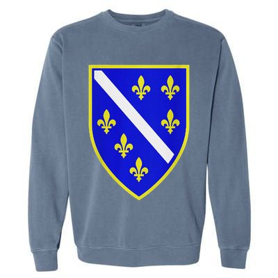 Bosnian Flag With Lily Garment-Dyed Sweatshirt