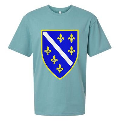 Bosnian Flag With Lily Sueded Cloud Jersey T-Shirt