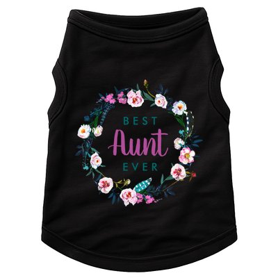 Boho Floral Wreath Best Aunt Ever Doggie Tank