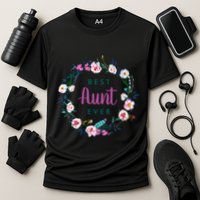 Boho Floral Wreath Best Aunt Ever Cooling Performance Crew T-Shirt