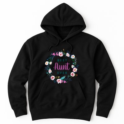Boho Floral Wreath Best Aunt Ever Hoodie