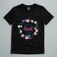 Boho Floral Wreath Best Aunt Ever T-Shirt
