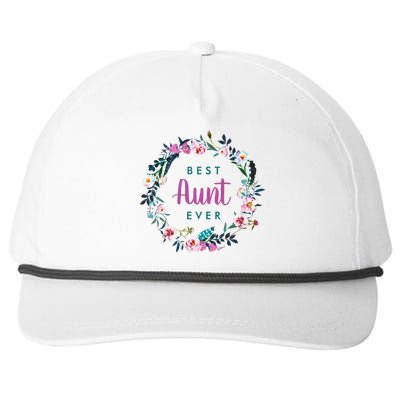 Boho Floral Wreath Best Aunt Ever Snapback Five-Panel Rope Hat