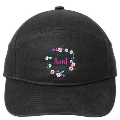 Boho Floral Wreath Best Aunt Ever 7-Panel Snapback Hat