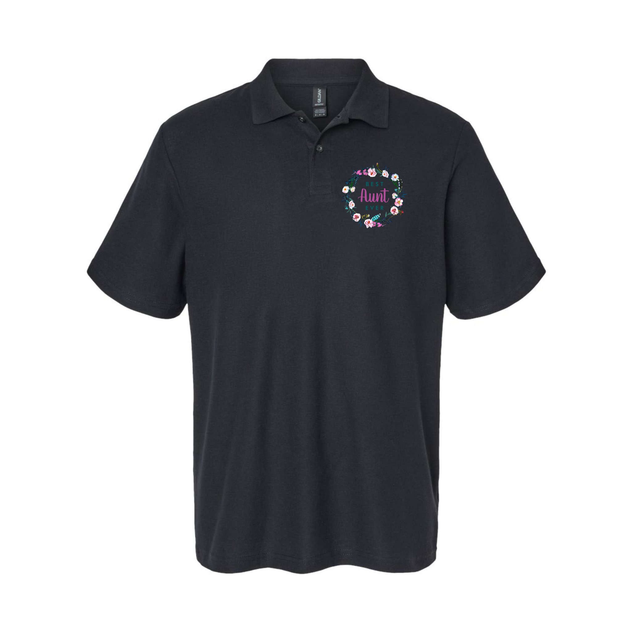 Boho Floral Wreath Best Aunt Ever Polo