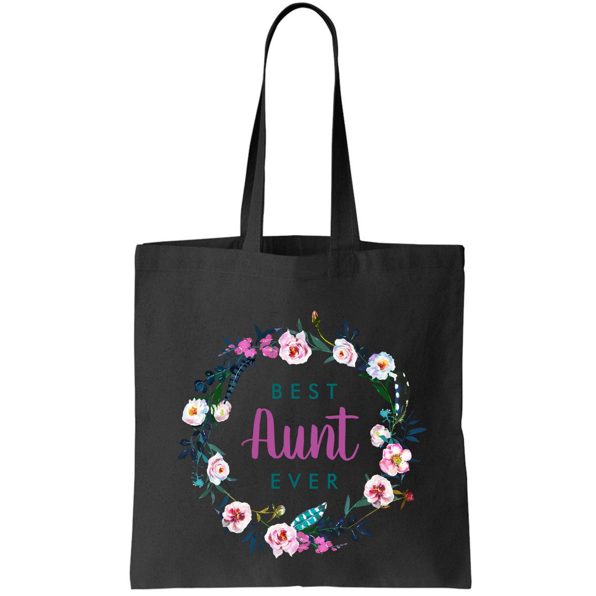 Boho Floral Wreath Best Aunt Ever Bag