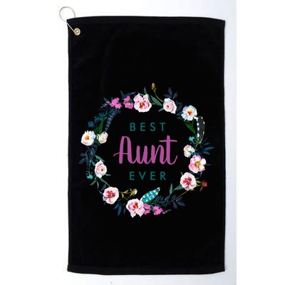 Boho Floral Wreath Best Aunt Ever Golf Towel