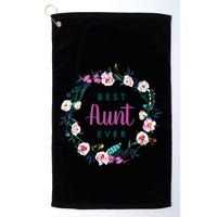 Boho Floral Wreath Best Aunt Ever Golf Towel