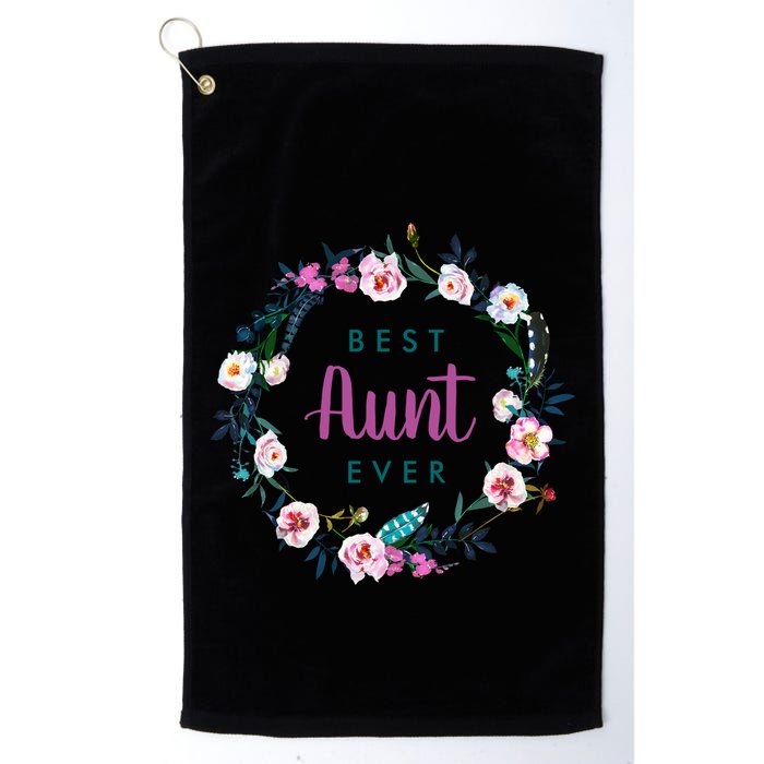 Boho Floral Wreath Best Aunt Ever Golf Towel