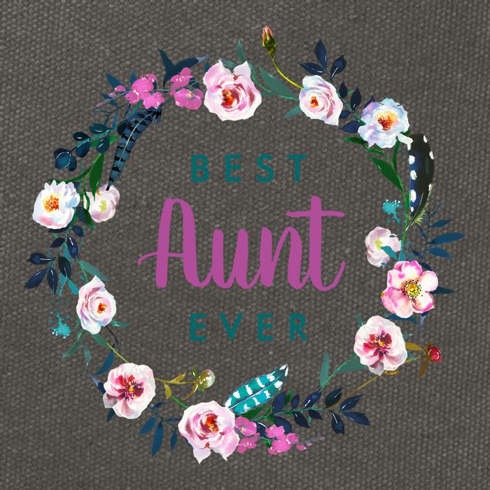Boho Floral Wreath Best Aunt Ever Cotton Canvas Backpack