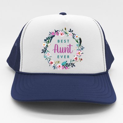 Boho Floral Wreath Best Aunt Ever Trucker Hat