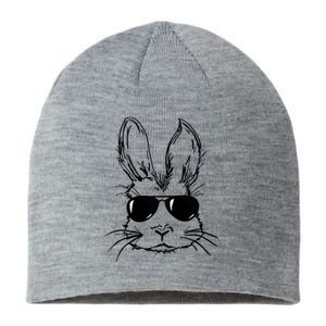 Bunny Face With Sunglasses For Men Easter Day Sustainable Beanie