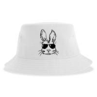 Bunny Face With Sunglasses For Men Easter Day Sustainable Bucket Hat