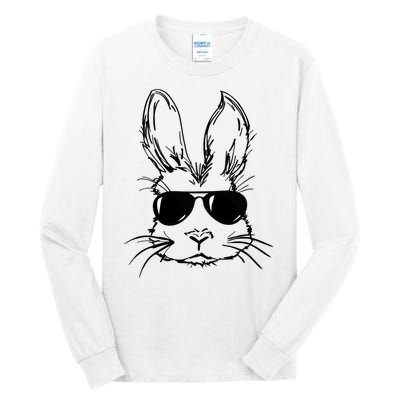 Bunny Face With Sunglasses For Men Easter Day Tall Long Sleeve T-Shirt