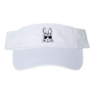 Bunny Face With Sunglasses For Men Easter Day Valucap Bio-Washed Visor