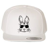 Bunny Face With Sunglasses For Men Easter Day Wool Snapback Cap