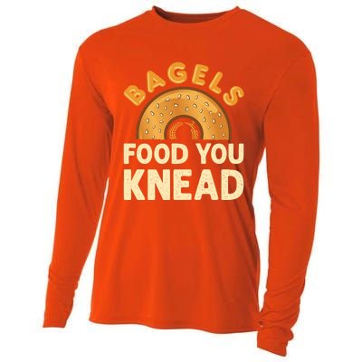 Bagels Food You Knead Funny Bagel Lover Bread Pun Cool Gift Cooling Performance Long Sleeve Crew