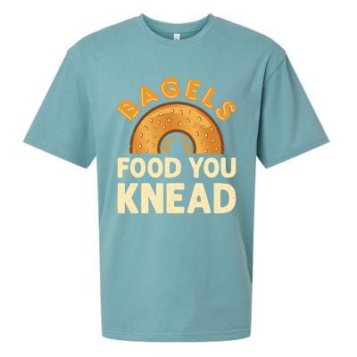 Bagels Food You Knead Funny Bagel Lover Bread Pun Cool Gift Sueded Cloud Jersey T-Shirt