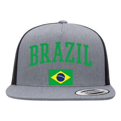 Brazil Flag Yellow Flat Bill Trucker Hat