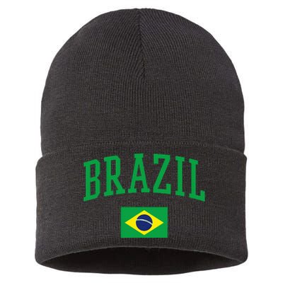 Brazil Flag Yellow Sustainable Knit Beanie