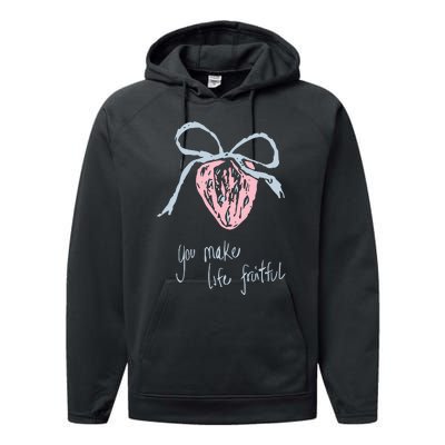 Berry Fruitful You Make Life Fruitful Performance Fleece Hoodie