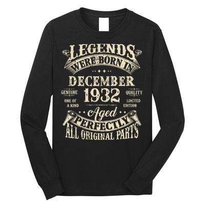 Birthday Gift 1932 Legend December 1932 Long Sleeve Shirt