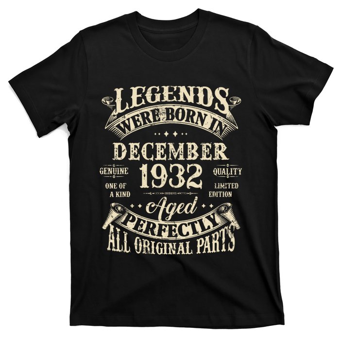 Birthday Gift 1932 Legend December 1932 T-Shirt