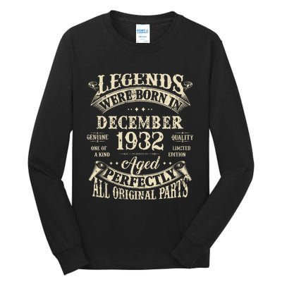 Birthday Gift 1932 Legend December 1932 Tall Long Sleeve T-Shirt