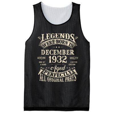 Birthday Gift 1932 Legend December 1932 Mesh Reversible Basketball Jersey Tank