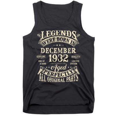 Birthday Gift 1932 Legend December 1932 Tank Top