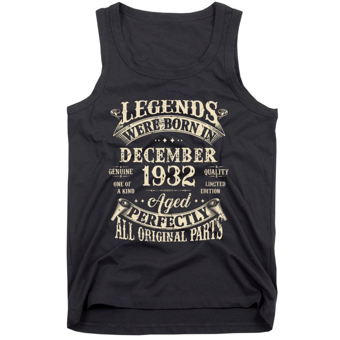 Birthday Gift 1932 Legend December 1932 Tank Top