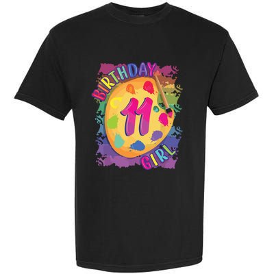 Birthday Girl 11 Year Old Art Painting Party 11th Birthday Garment-Dyed Heavyweight T-Shirt