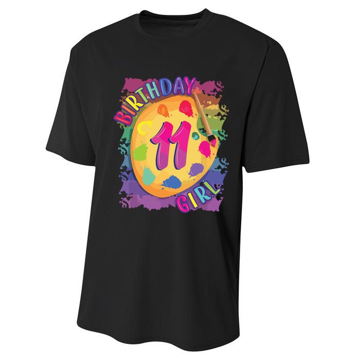 Birthday Girl 11 Year Old Art Painting Party 11th Birthday Performance Sprint T-Shirt