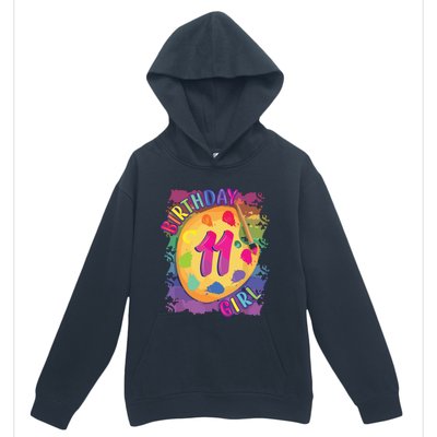 Birthday Girl 11 Year Old Art Painting Party 11th Birthday Urban Pullover Hoodie