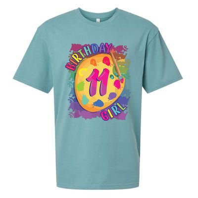 Birthday Girl 11 Year Old Art Painting Party 11th Birthday Sueded Cloud Jersey T-Shirt