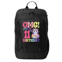 Birthday Girl 11 Years Old Cat Unicorn 11th Birthday City Backpack